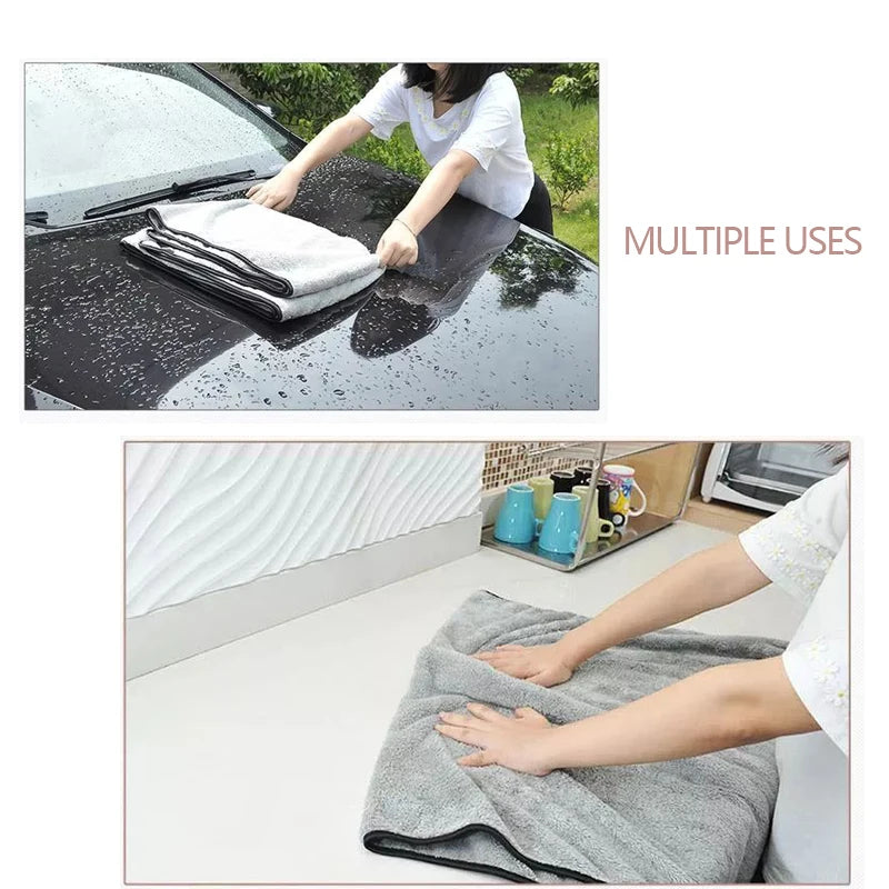 Toalla de microfibra para lavado de coches, 75x35, 60x40cm, secado rápido, limpieza automática, paño Extra suave, alta absorción de agua, accesorios para lavado de coches