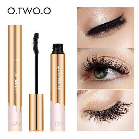 O.TWO.O Mascara 3D allongeant les cils noirs Extension de cils cils brosse beauté maquillage Mascara couleur or longue tenue