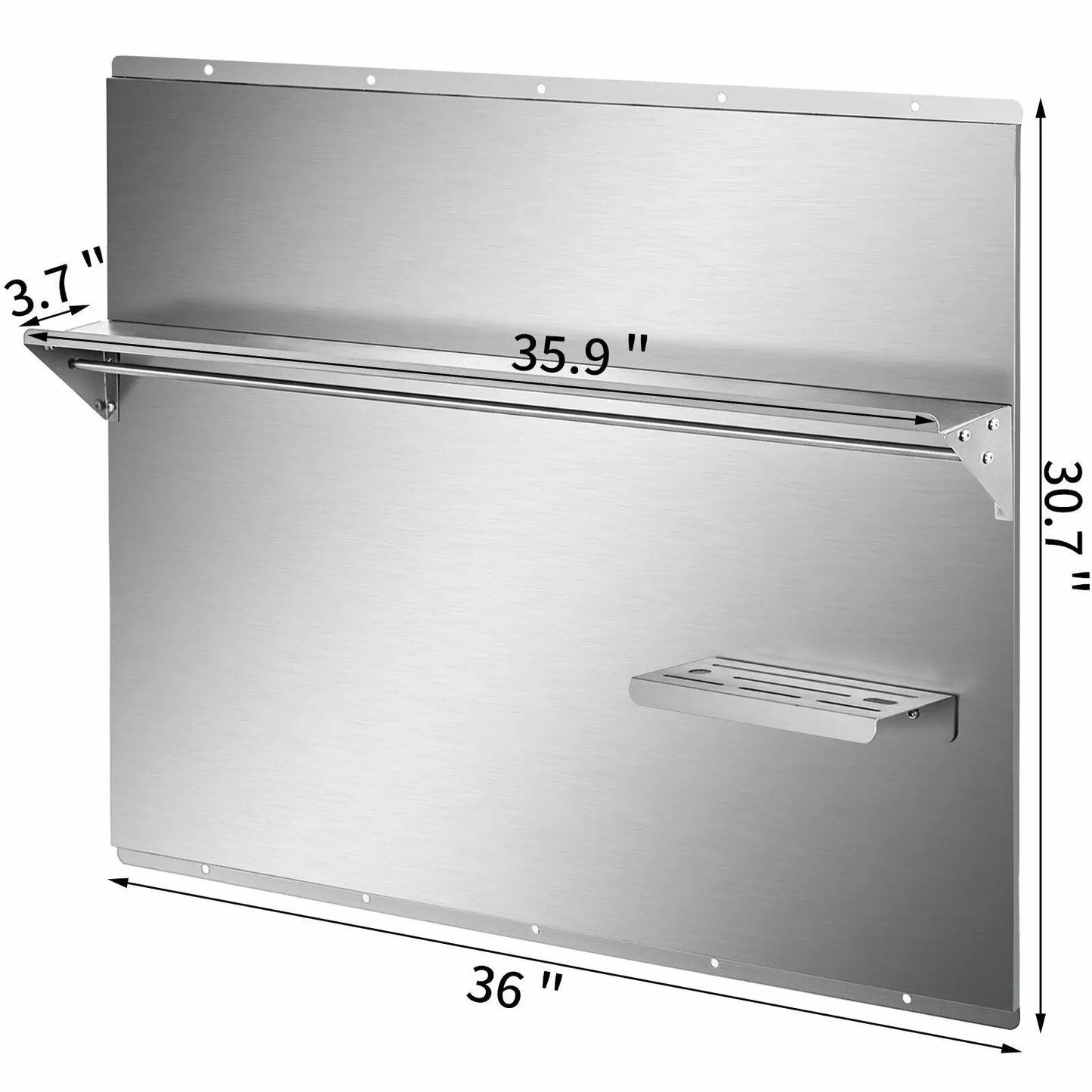 VEVOR Multi-Size Range Backsplash Stainless Steel with Knife/Condiments Shelf Convenient Firm Simple Structure Kitchen Home Use