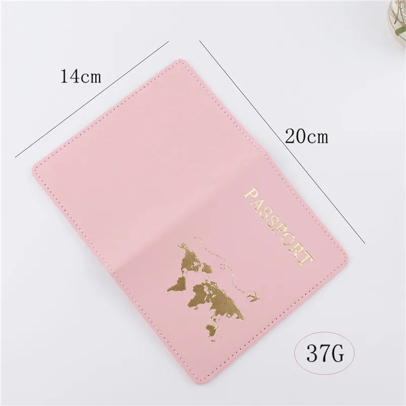 Étui en cuir PU pour passeport, 1 pièce, porte-carte, portefeuille à la mode, accessoires de voyage légers pour vol, pour femmes ou hommes