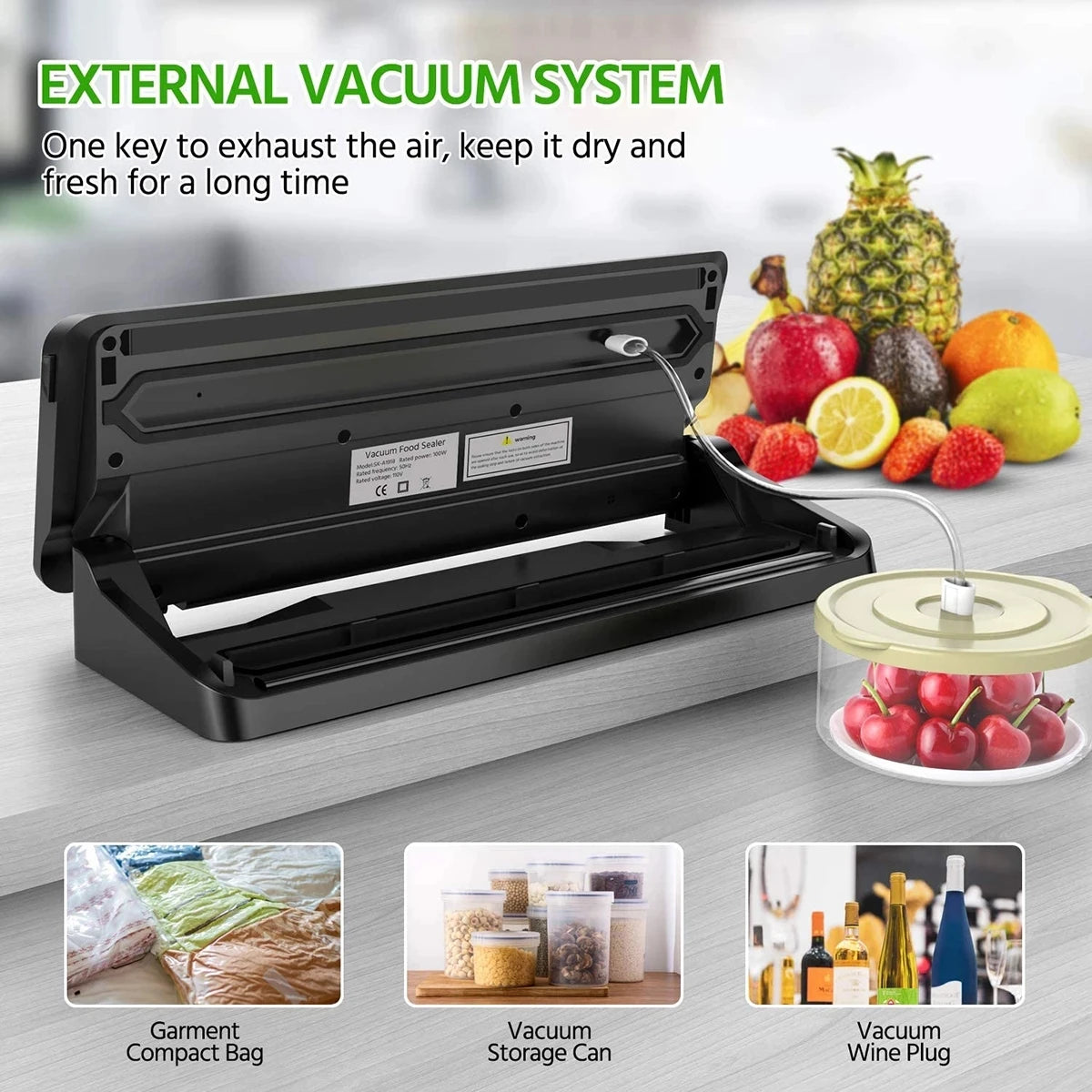 Best Electric Vacuum Food Sealer Packaging Machine For Home Kitchen Food Saver Bags Commercial Vacuum Food Sealing