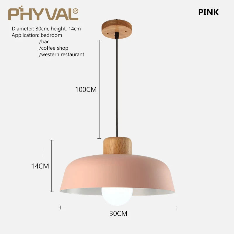 PHYVAL Nordic Chandelier Modern Pendant Lamps Restaurant Kitchen Iron Hanging Light Creative Macaron Indoor lamps For Home Decor