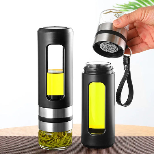 Travel Tea Infuser Glass Water Bottle Tumbler Accessories Teapot Infusion Portable Free Shipping Cups Kitchen Accessories Filter