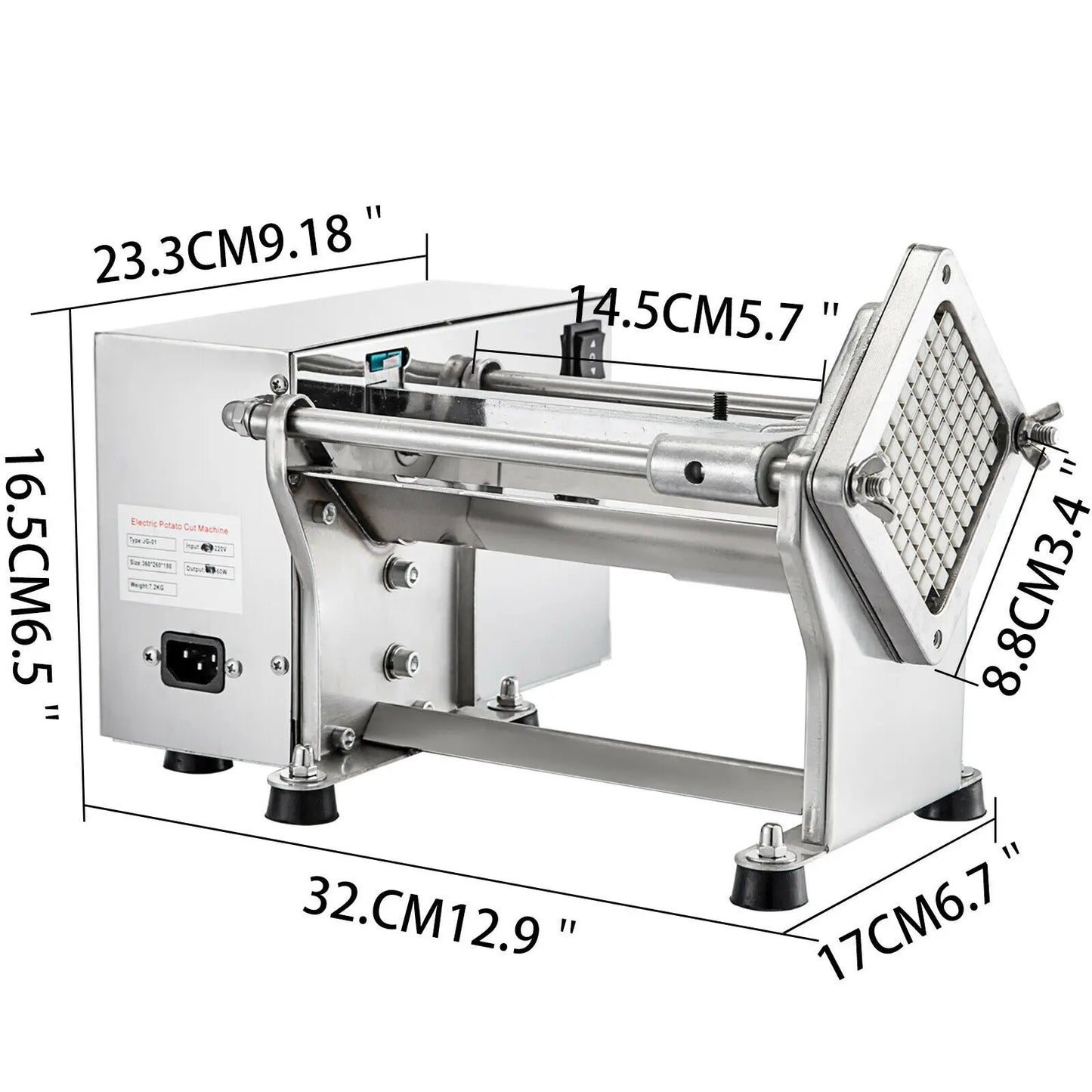 VEVOR Cortador eléctrico de verduras Horizonal Silcer de frutas 4 cuchillas reemplazables procesadores de alimentos de acero inoxidable para electrodomésticos