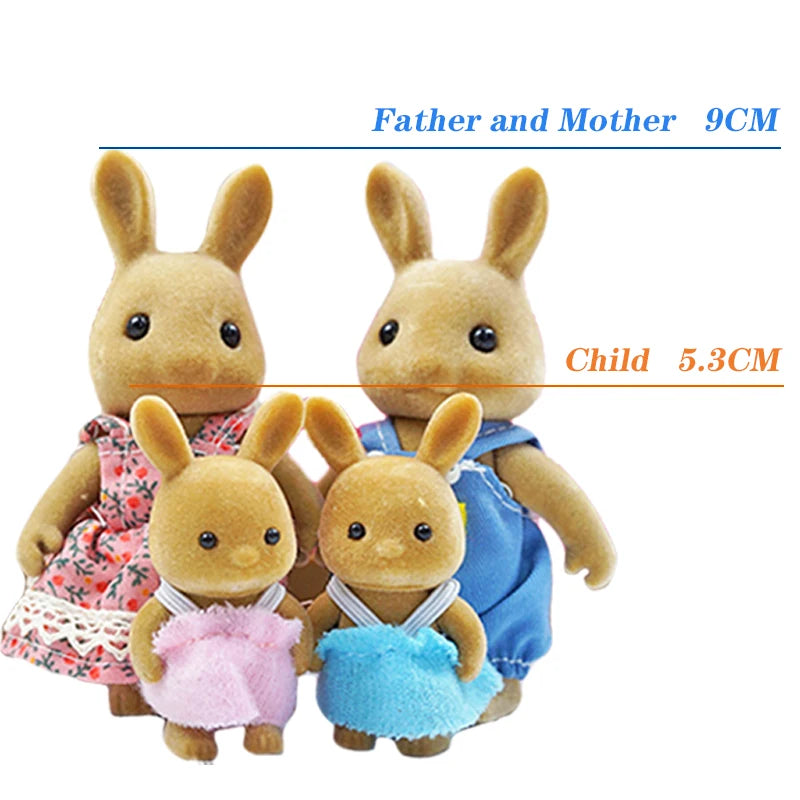 1:12  Forest Animal Family Mini  Rabbit Bear Panda doll girl play house doll setForest Family Villa Furniture Set Toys