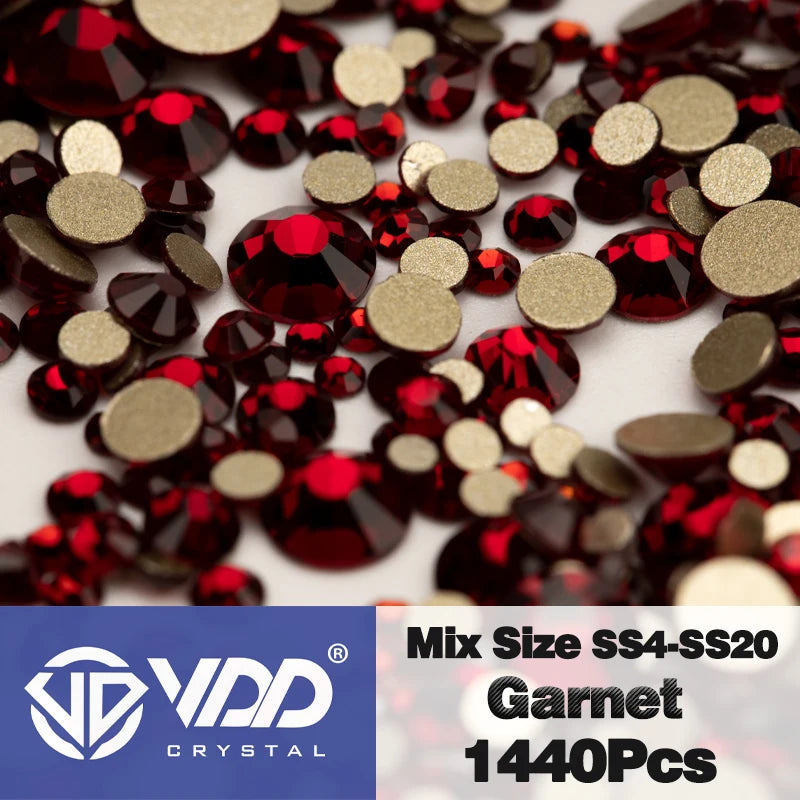 VDD SS4-SS20 mélange taille cristal clair Non HotFix or FlatBack strass décorations bricolage paillettes pierres 3D Nail Art accessoires