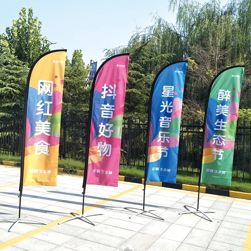 Beach Flagpole Feather Teardrop Flags And Banners With Base Custom Printing Club Advertising Sport Outdoor Using Promotion