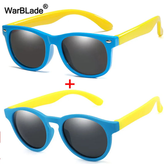 WarBlade rond polarisé enfants lunettes de soleil Silicone Flexible sécurité enfants lunettes de soleil mode garçons filles nuances lunettes UV400