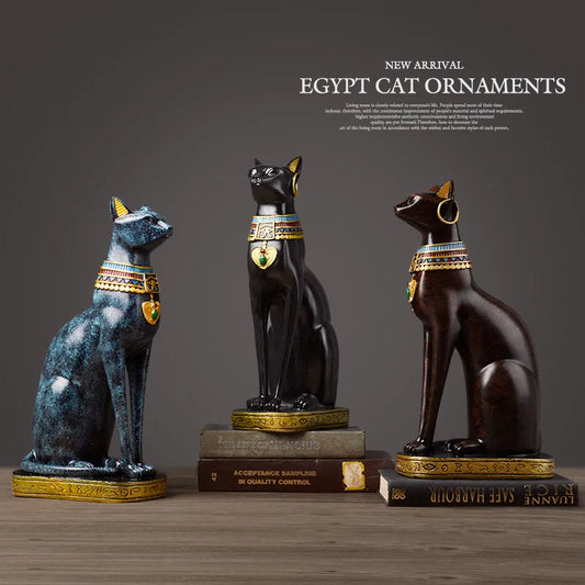 Chat égyptien résine artisanat vintage décor à la maison moderne Vintage Baster déesse dieu pharaon figurine statue pour ornements de table cadeau