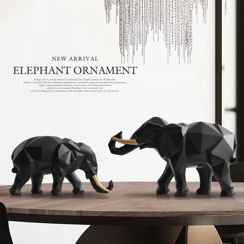 Estatuilla de elefante de resina para decoración del hogar, oficina, hotel, animal de mesa, artesanía moderna, decoración de estatua de elefante blanco de la India, 2 uds.