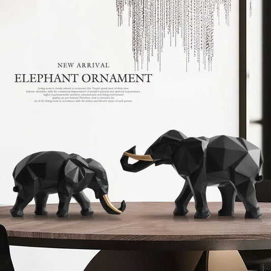 Figurine d'éléphant en résine, 2 pièces, pour maison, bureau, hôtel, décoration de table, animal, artisanat moderne, décor de statue d'éléphant blanc indien