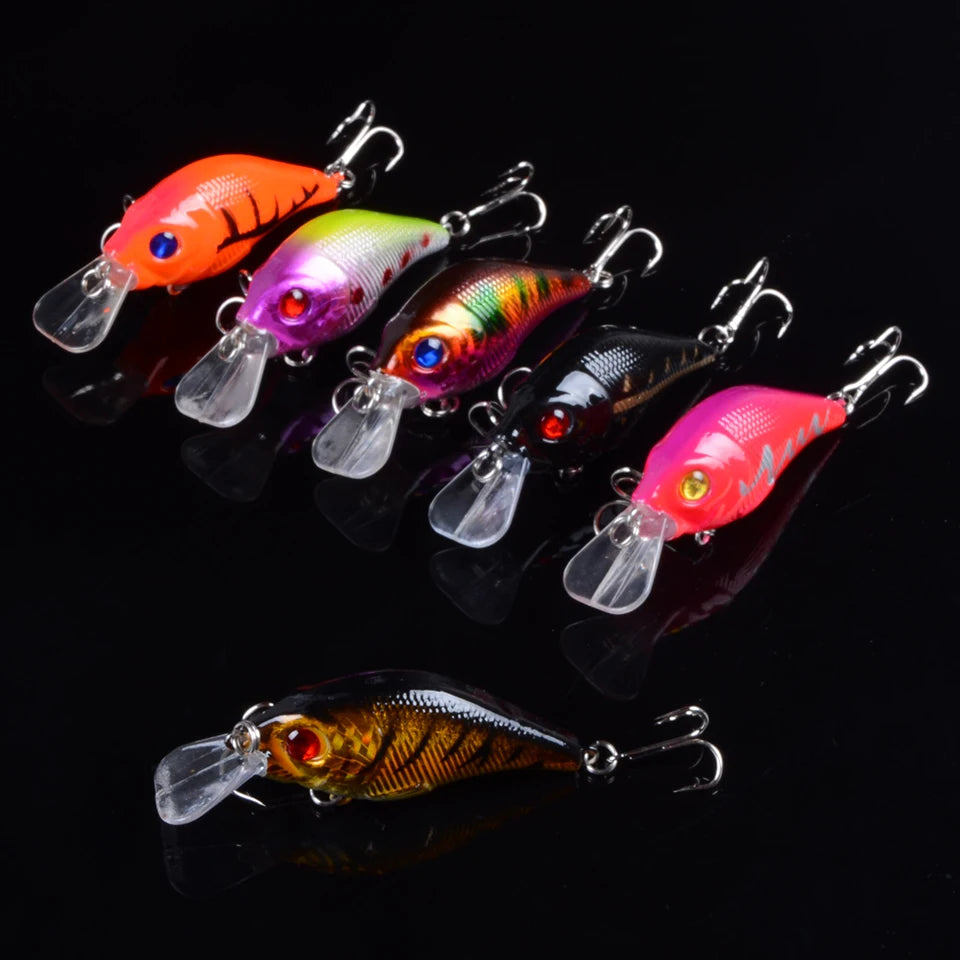 Señuelos VIB duros de 7,5 cm y 10,2g, cebo pececillo de pesca, anzuelos triples, Crankbait que se hunde, aparejos de pesca Wobblers, 3DEyes, 1 Uds.