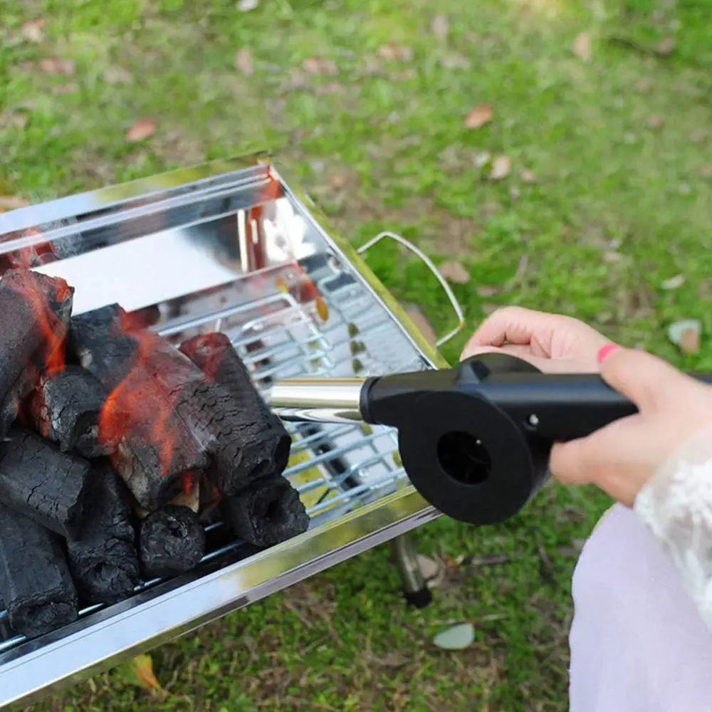 LMETJMA ventilateur de Barbecue à main ventilateur de Barbecue en plein Air souffleur d'air pour Barbecue pique-nique gril manuel ventilateur de Barbecue soufflet de feu outils de BBQ KC0266