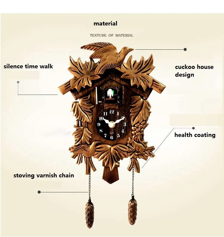 Cuckoo Clock Living Room Wall Clock Bird Cuckoo Alarm Clock Wall-watch Children Unicorn Decorations Home Day Time Alarm