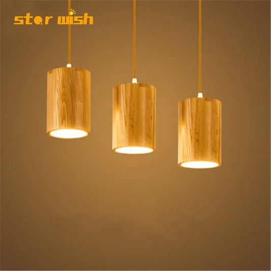 Designer Nordic simple Wood Pendant Lights led hanging lamp  Kitchen Island bar hotel home decor E27