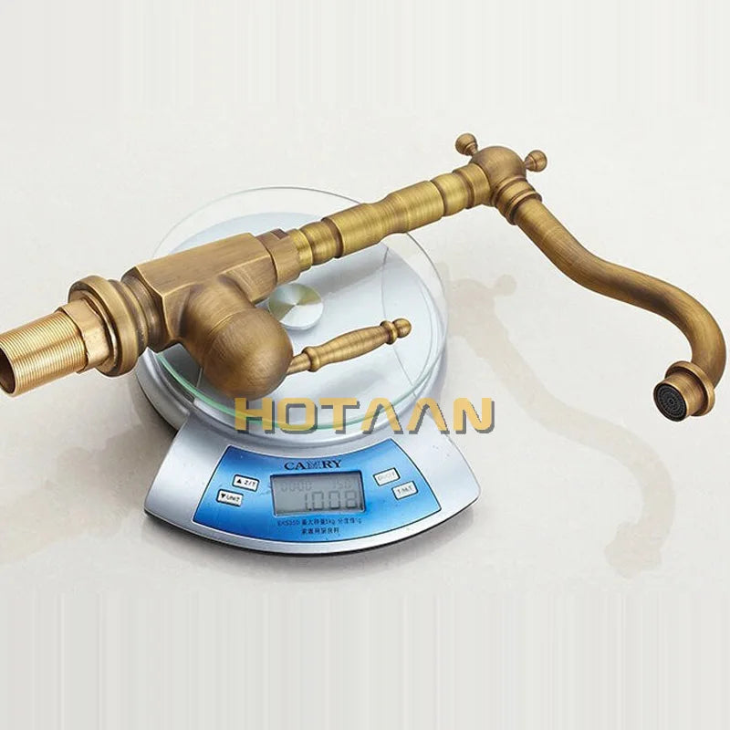 Home Improvement Accessories Antique Brass Kitchen Faucet 360 Swivel Bathroom Basin Sink Mixer Tap Crane,torneira YT-6025