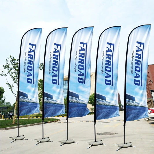 Drapeau et mât de drapeau en plumes de plage, avec Base croisée, bannière d'impression graphique personnalisée, décoration de célébration de Promotion publicitaire