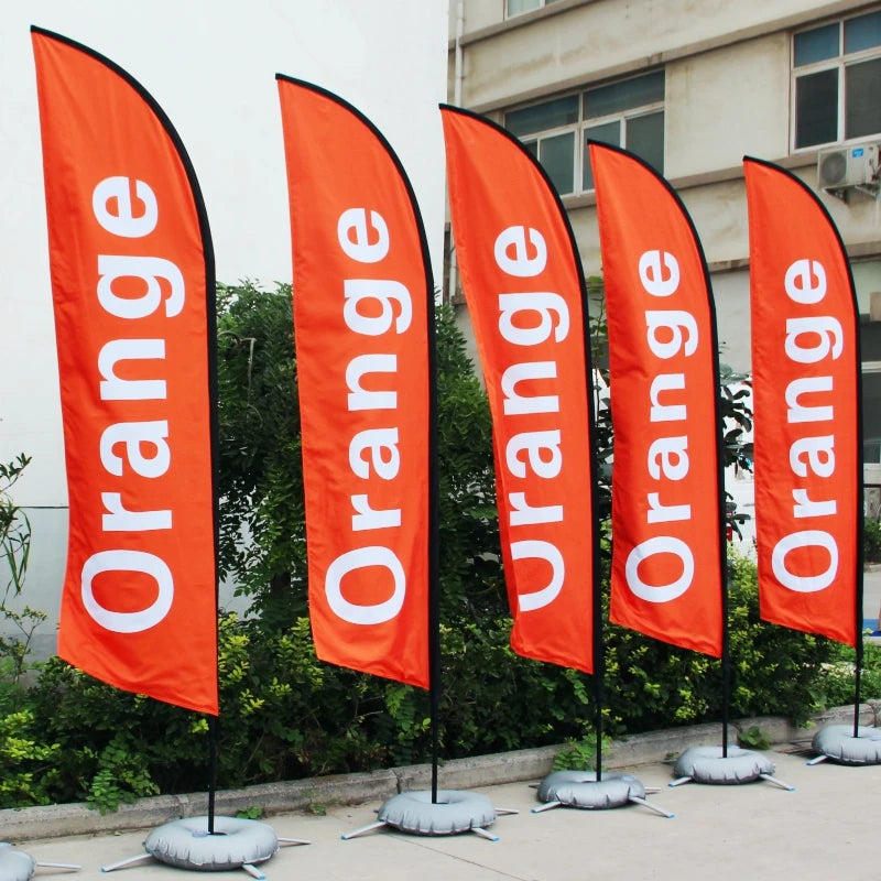 Drapeau et mât de drapeau en plumes de plage, avec Base croisée, bannière d'impression graphique personnalisée, décoration de célébration de Promotion publicitaire