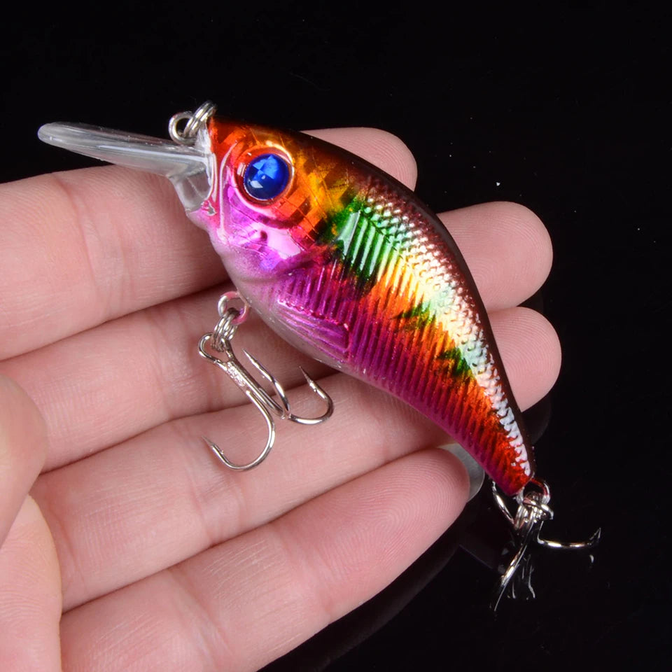 1pcs 7.5cm 10.2g Hard VIB Lures Fishing Minnow Bait Treble Hooks Sinking Crankbait Wobblers Fishing Tackle 3DEyes