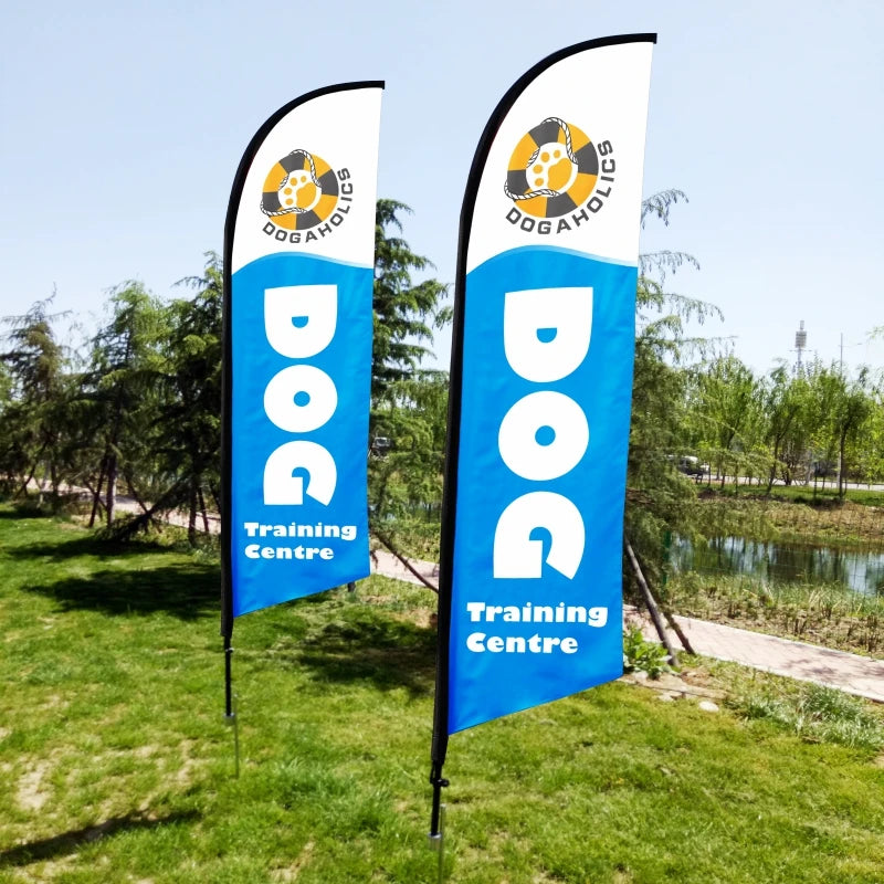 Drapeau et mât de drapeau en plumes de plage, avec Base croisée, bannière d'impression graphique personnalisée, décoration de célébration de Promotion publicitaire