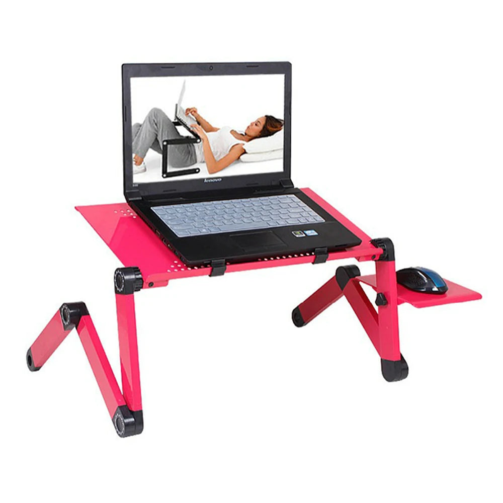 Soporte de escritorio ajustable para ordenador portátil, escritorio ergonómico de aluminio para TV, cama, sofá, PC, Notebook, soporte de escritorio con alfombrilla para ratón