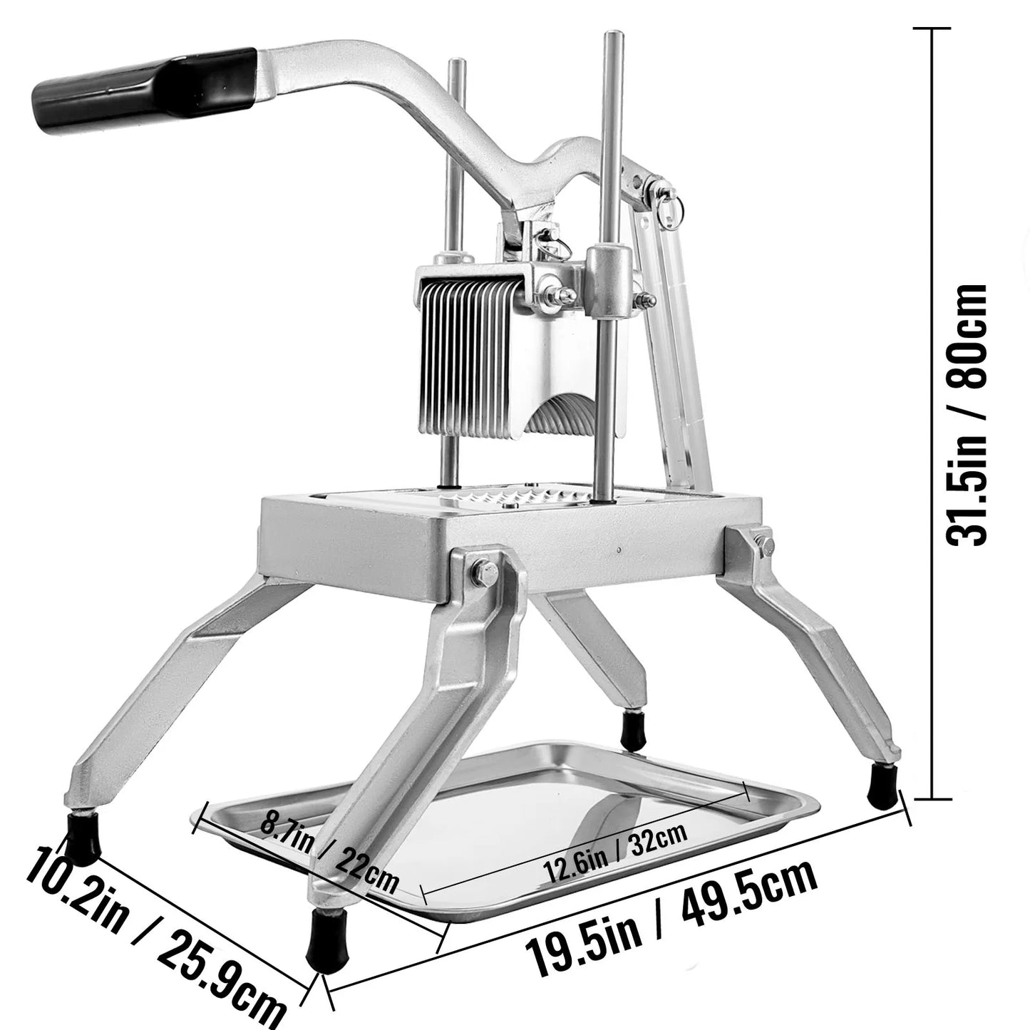 VEVOR-rebanador para frutas y verduras, 4,8mm, 6,4mm, 9,5mm, cortadora Manual de alimentos para patatas y tomates, utensilios de cocina comerciales