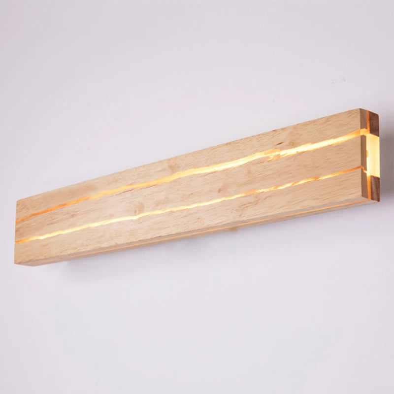 Lámpara LED de pared de madera de 30CM/50CM, candelabro de grietas creativo, iluminación interior, decoración del hogar, dormitorio, sala de estar, cocina, estudio