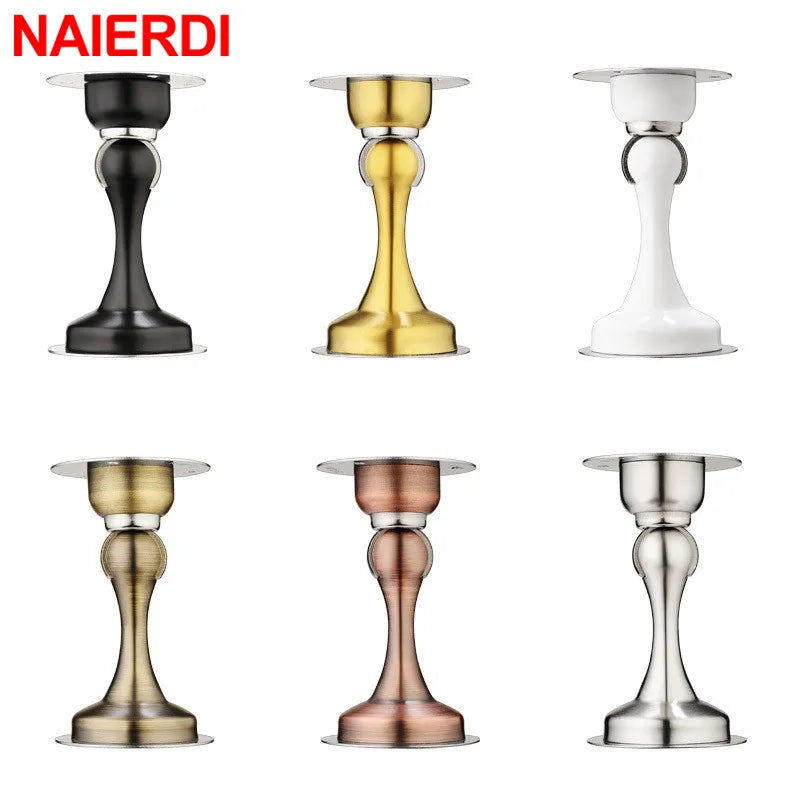 NAIERDI – butoir de porte en acier inoxydable 304, butée de porte magnétique, loquet de porte, vis sans clous pour un montage plus solide, quincaillerie de meubles