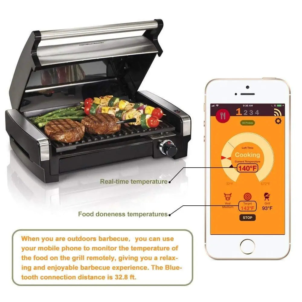 Thermomètre sans fil pour viande et Steak, pour four, gril, BBQ, fumeur, rôtisserie, cuisine, numérique intelligent, Bluetooth, accessoires de Barbecue