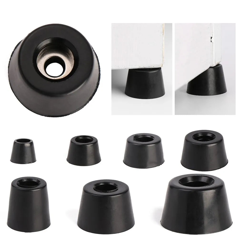 10pcs Anti Slip Furniture Legs Feet Black Speaker Cabinet Bed Table Box Conical Shock Pad Floor Protector Furniture Parts