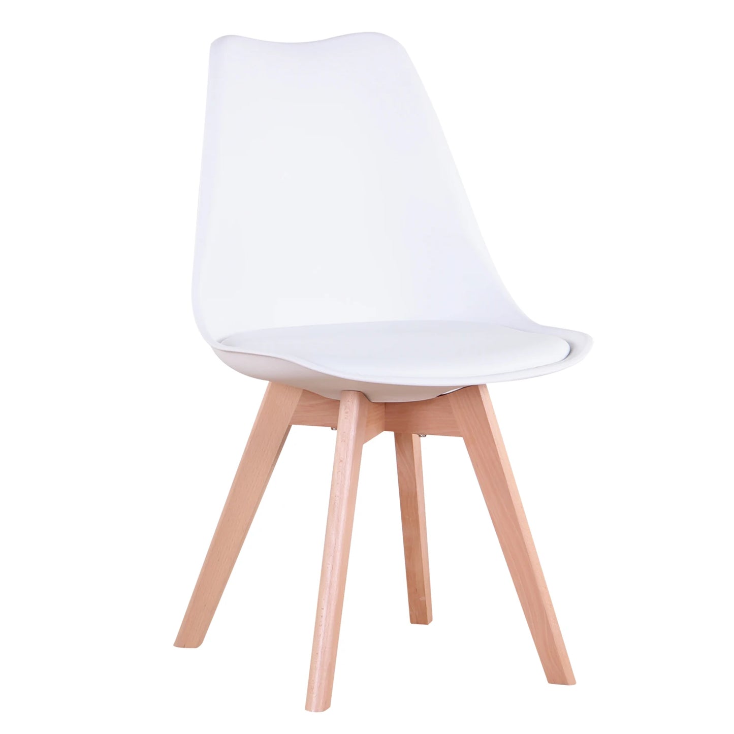 Juego de 6 sillas de comedor medievales nórdicas, asiento acolchado de PU, patas de madera de haya, sillas de escritorio para comedor, dormitorio, balcón, restaurante