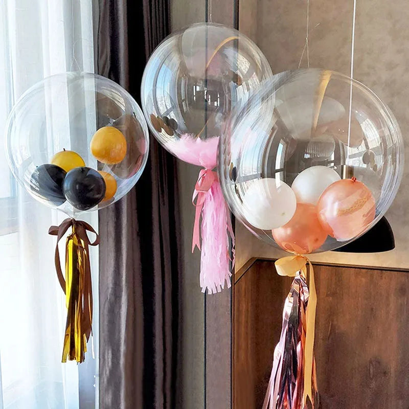 Ballon à bulles Bobo Transparent, 10 pièces, 10-24 pouces, gonflable, à hélium, à Air, décoration de fête d'anniversaire, de mariage, réception-cadeau pour bébé