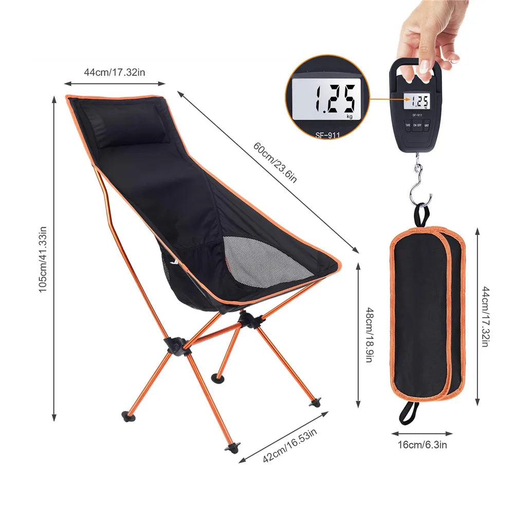 Silla portátil para acampar al aire libre, asiento plegable de tela Oxford para acampar, para pesca, barbacoa, Festival, Picnic, playa, silla ultraligera