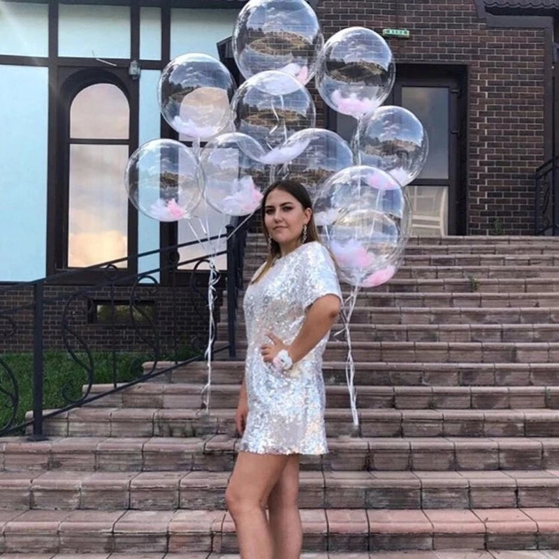 Ballon à bulles Bobo Transparent, 10 pièces, 10-24 pouces, gonflable, à hélium, à Air, décoration de fête d'anniversaire, de mariage, réception-cadeau pour bébé