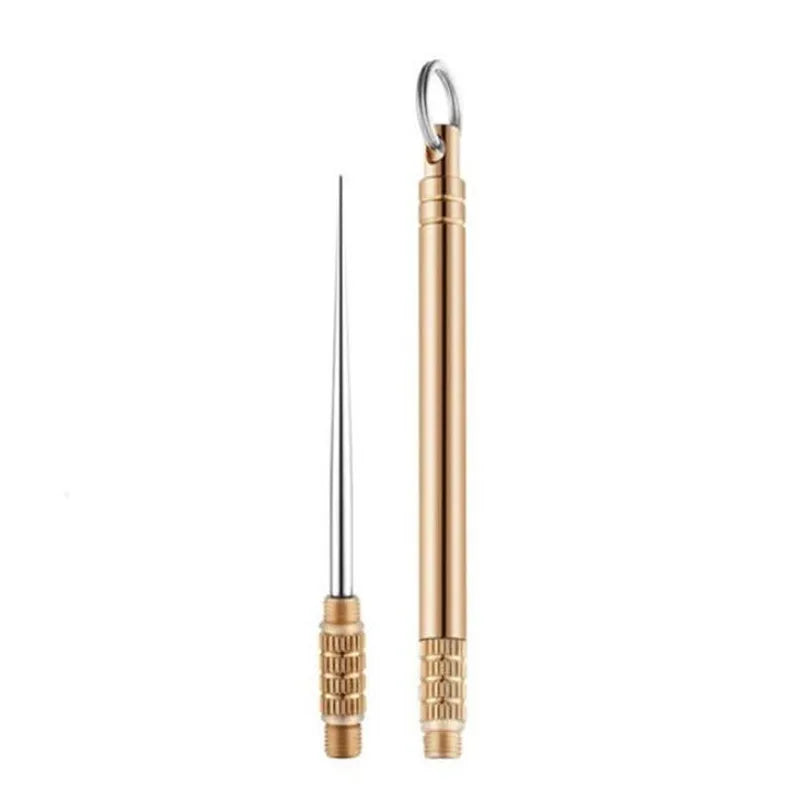 Titanium Outdoor Edc Portable Multifunctional Toothpick Bottle Fruit Fork Camping Tool Toothpick Tube Stronger Than Dental Floss