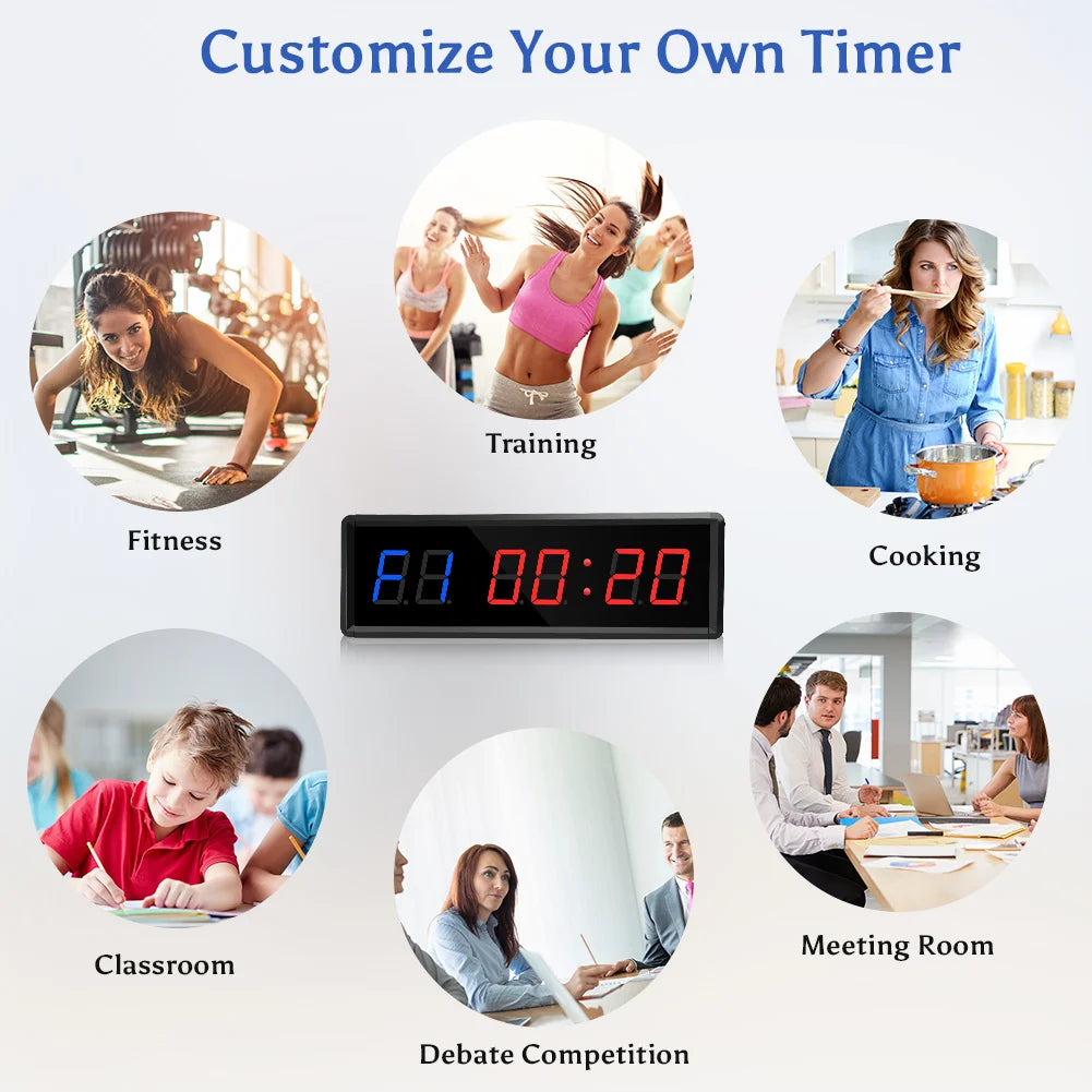 Compte à rebours numérique chronomètre avec télécommande LED minuterie d'intervalle horloge pour salle de sport à domicile Fitness Crossfit chronomètre équipement de Fitness