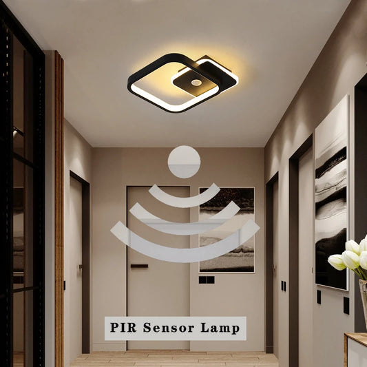 Plafonnier LED avec détecteur de mouvement PIR, éclairage d'intérieur, luminaire de plafond, idéal pour un couloir, une allée, une chambre à coucher, 14/16w, 14/16w, 220V