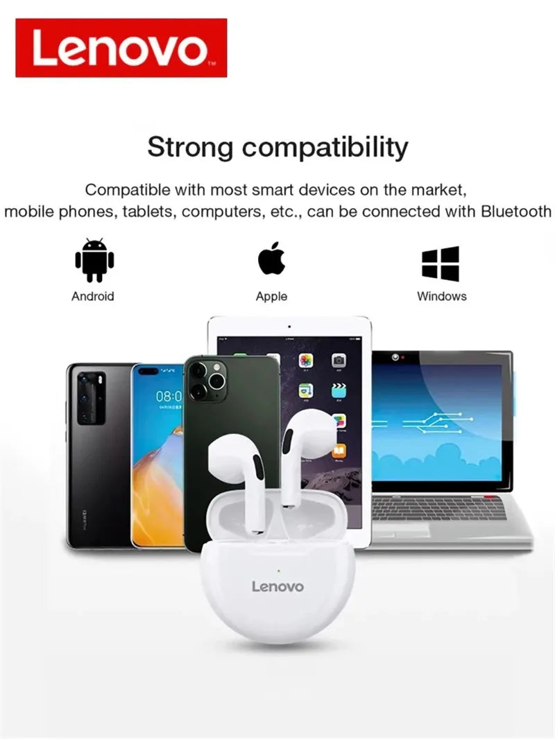 Lenovo HT38 TWS écouteur sans fil Fone Bluetooth casque AI contrôle Mini casque double micro réduction du bruit HiFi stéréo écouteurs