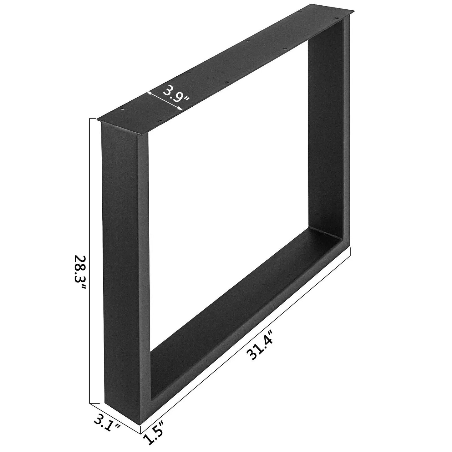 VEVOR 2 uds patas de mesa de acero 2204LBS/1000KG carga forma cuadrada con agujeros preperforados para uso doméstico comercial Bar Hotel Oficina