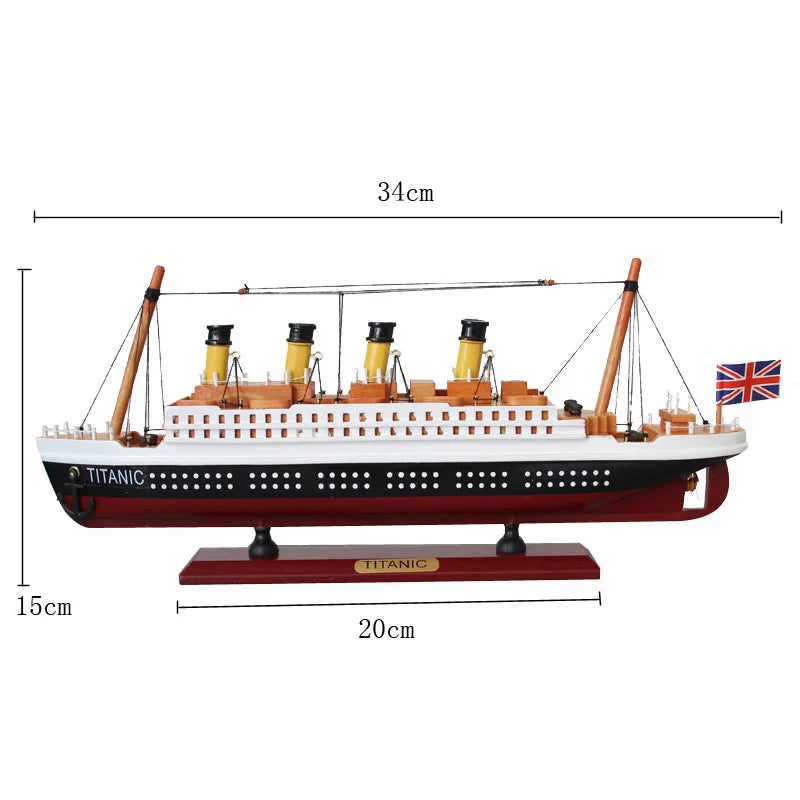 Modelo Titanic, barco terminado, velero de madera, decoración para sala de estar, simulación de crucero, accesorios de decoración para el hogar