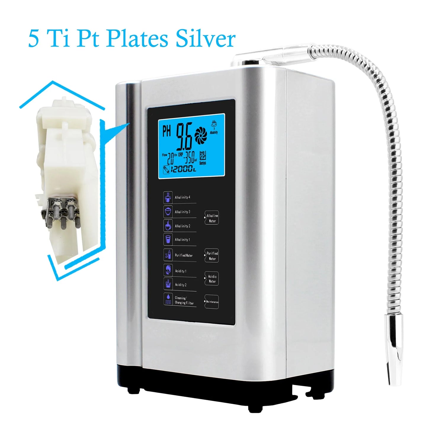 Alkaline Water Ionizer hydrogen generator Machine Purifier,Produces pH 3.5-10.5 Alkaline Acid water Water Filter system for Home