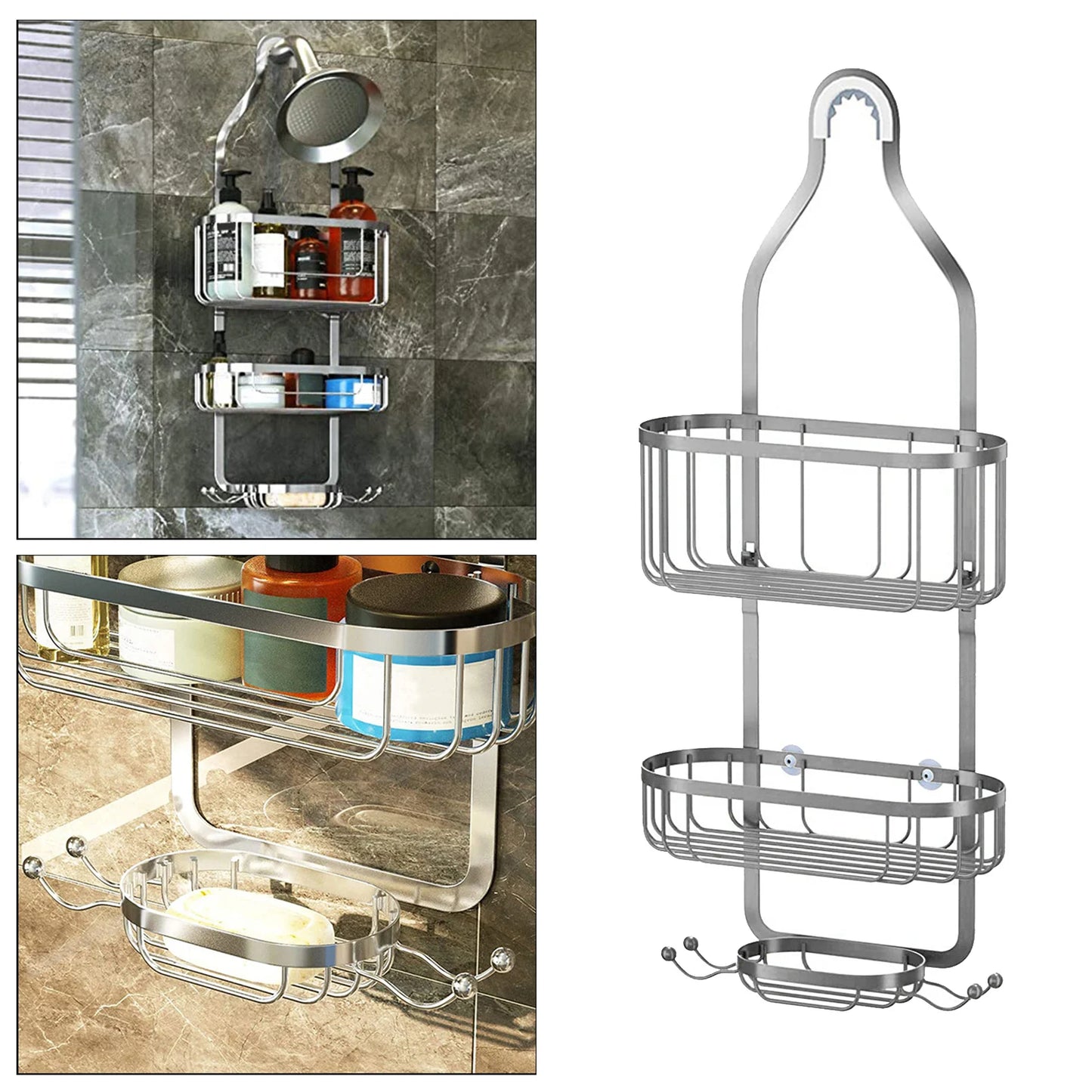 Iron Bathroom Storage Rack Metal Shelf Shower Wall-mounted Basket Organizer Kitchen Home Corner Hanging Racks