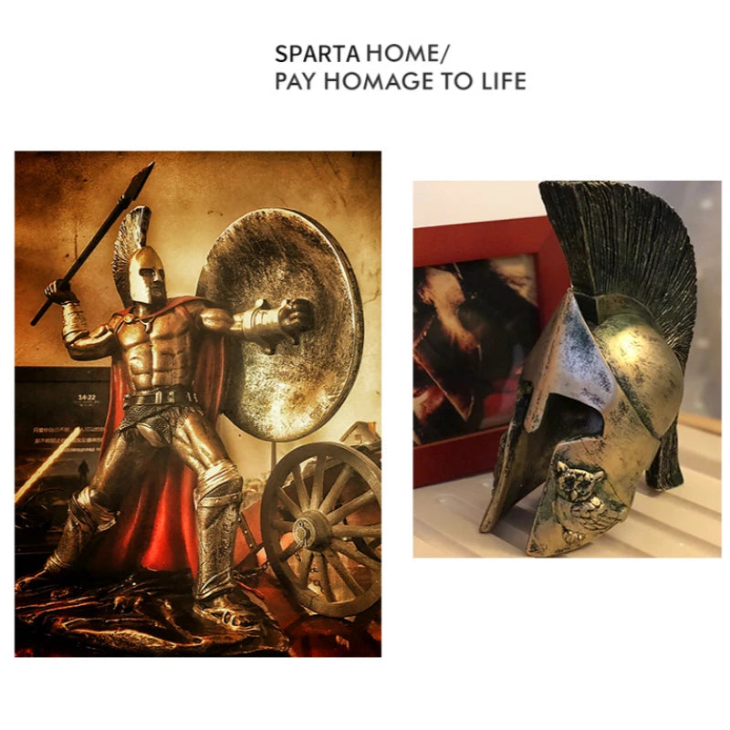 Ancient Rome Ornament Retro Spartan Character Model Resin Craft Figurines Home Decor Spartan Warrior Statue Figure Decorate Gift