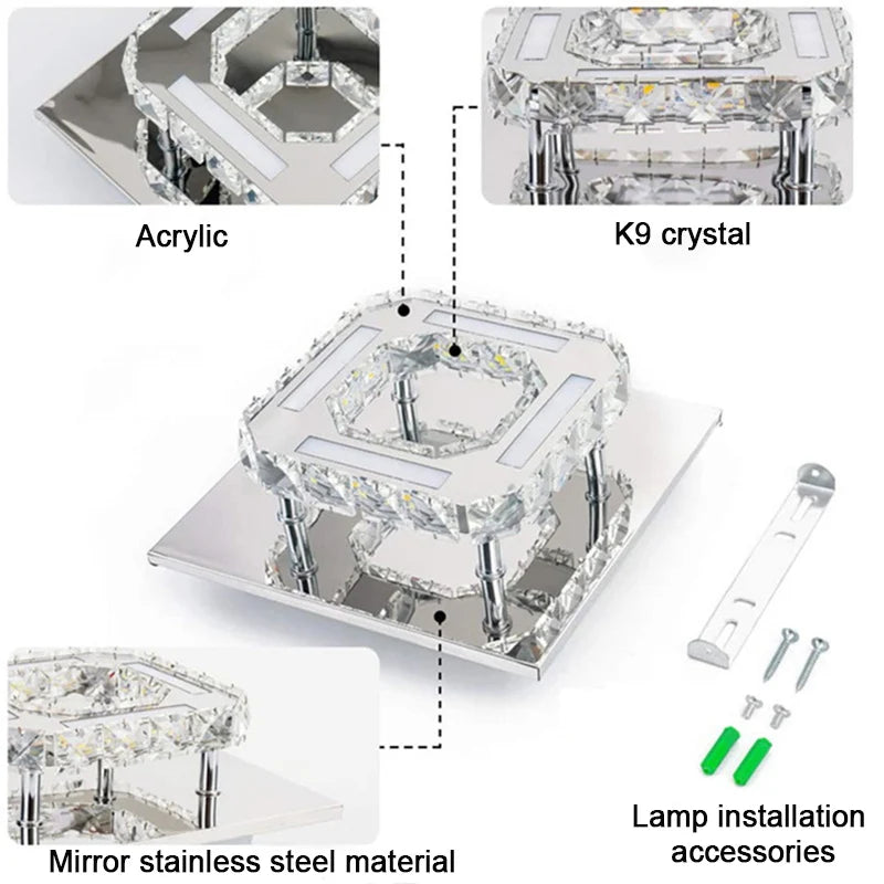 Luces de lámpara de techo, lámparas de Led decorativo para habitación, candelabros de cristal, hogar, cocina, dormitorio, sala de estar, comedor moderno