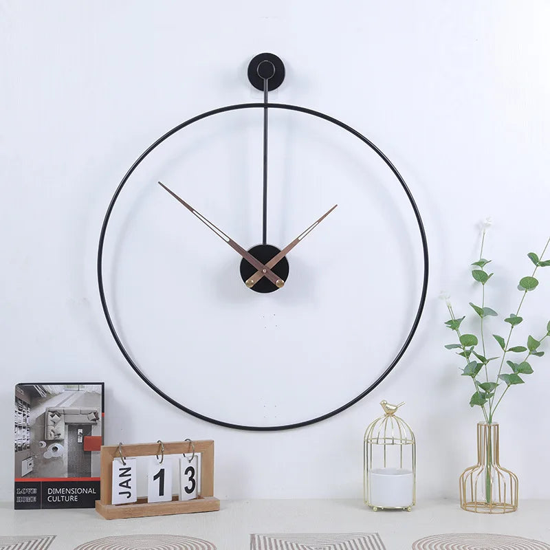 Large Wall Clock Nordic Modern Design Spanish Home Living Room Decoration Mute Big Size Wall Clock Minimalism Watchs Crafts