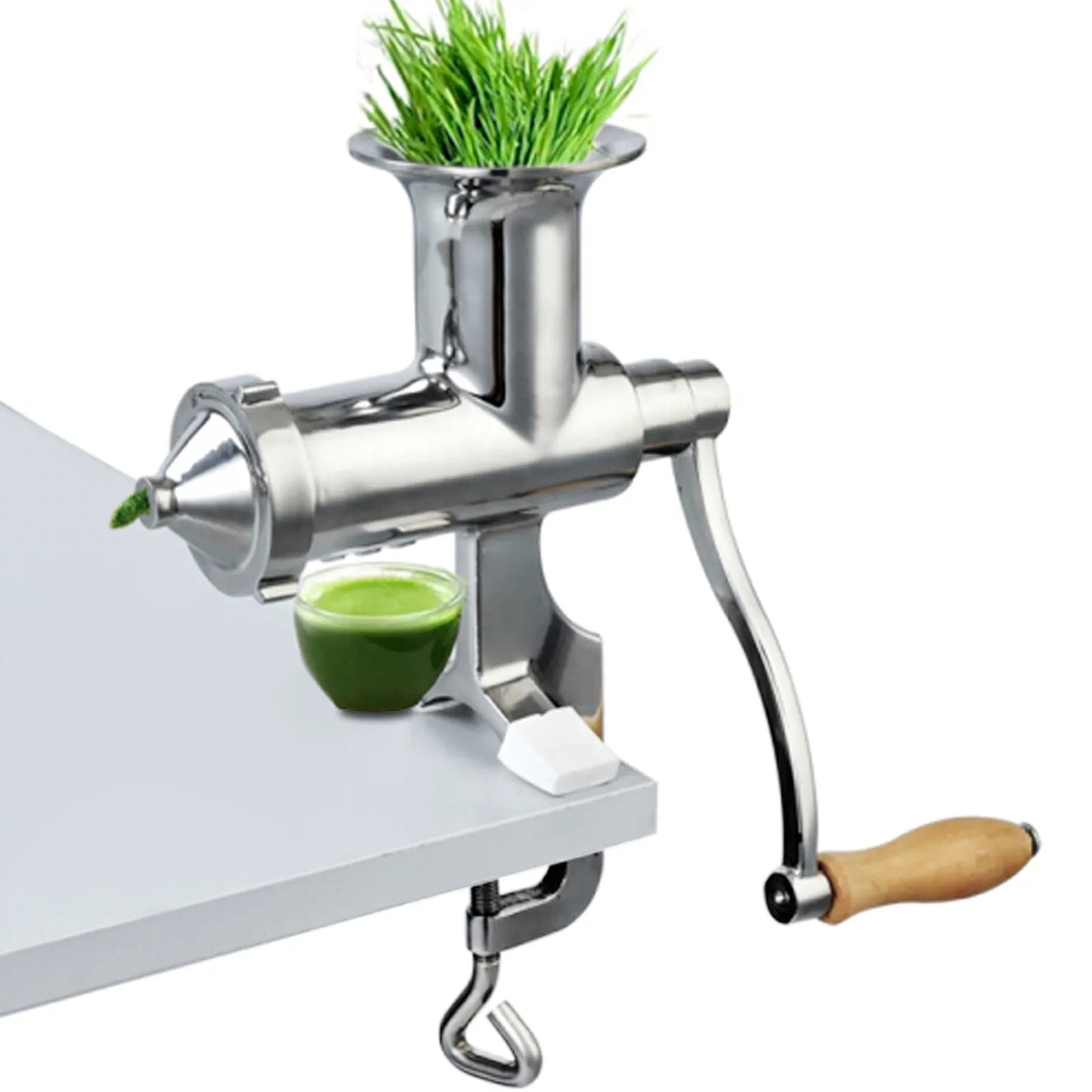 VEVOR-exprimidor Manual de pasto de trigo de 2,2 pulgadas con múltiples accesorios, Extractor de jugo de calidad alimentaria de acero inoxidable, exprimidor lento para el hogar