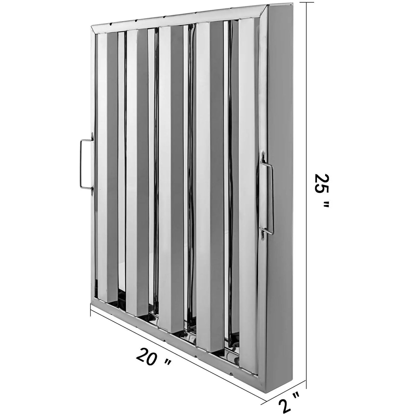 VEVOR 4/5 Slot Commercial Hood Filter Grease Baffle w/ Handle Stainless Steel Filter Stable Safe 6Pcs for Restaurant Industry