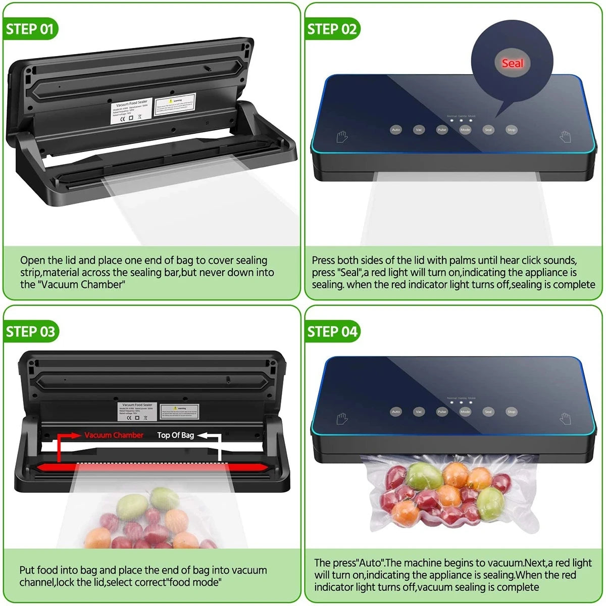 Best Electric Vacuum Food Sealer Packaging Machine For Home Kitchen Food Saver Bags Commercial Vacuum Food Sealing