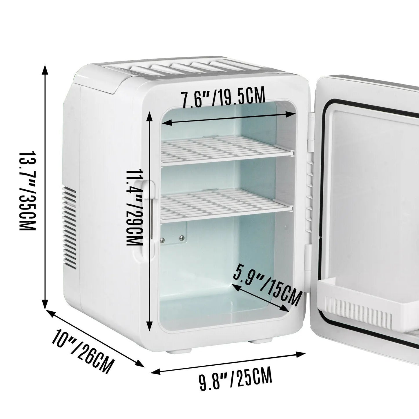 VEVOR-Mini refrigerador para maquillaje, 10L, 15L, refrigerador para coche, congelador, refrigerador y calentador para uso doméstico, almacenamiento de alimentos y bebidas cosméticas para el cuidado de la piel