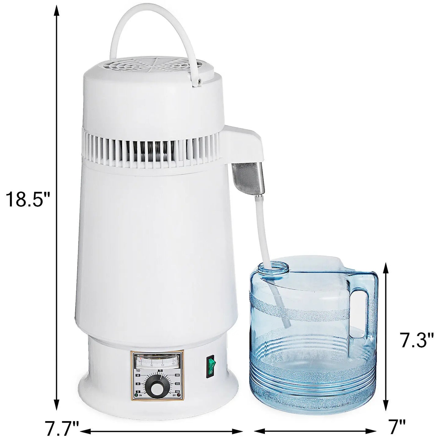 VEVOR-filtro de agua pura de 4L, destilador de botella de agua de temperatura ajustable para el hogar de acero inoxidable, purificador de destilación Dental eléctrico